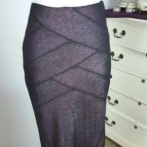 Express Shimmer Lined Eggplant Pencil Skirt